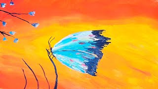 Acrilic Painting  🎨 BUTTERFLY 🎨| How to Draw | Magic Paintings | Relaxing Music