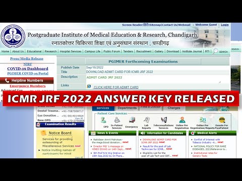 ICMR JRF 2022 Answer Key released || ICMR JRF 2022 EXAM UPDATE #icmrjrf2022 #icmr