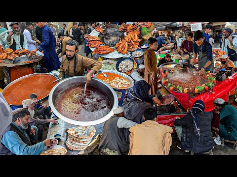 Breakfast in Afghanistan | Traditional Morning Street foods | Rosh Dampukhat