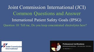 JCI QA 10-International Patient Safety Goals (IPSG)