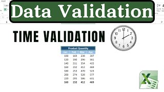 Data Validation in excel -  Validate time