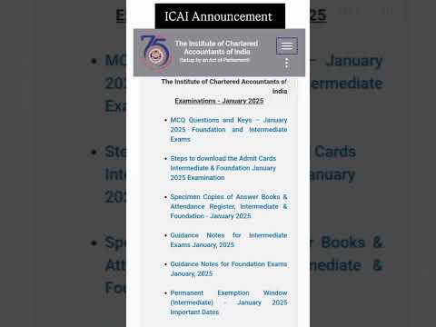 🤩ICAI announcement Good News for Jan 2025 and may 2025 exam MCQ #caintermediate