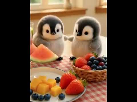 Eat more fruits to keep healthy #cute #adorable #pet #penguin #babyanimals #fluffy