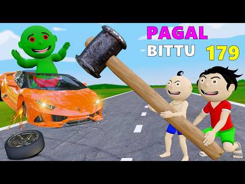 Bittu Sittu Car Mechanic | Gadi Wala Cartoon Comedy | Funny Comedy Video