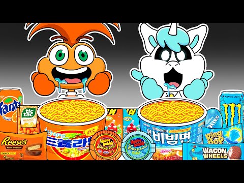 Inside Out vs Poppy Playtime Mukbang ASMR - Convenience Store Battle | Tastytoon
