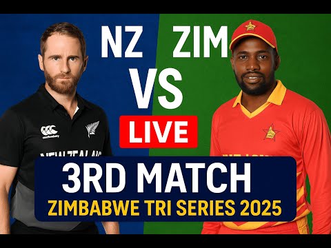 NZ vs ZIM Live | 3rd Match | Zimbabwe Tri Series 2025 | Live Cricket Match Today