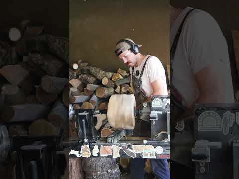 Turning an old willow log into a dog bowl for my dog! #woodworking #lathe #dog