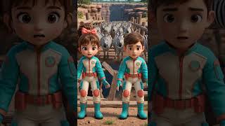 🦓 MIRA & LUMO – THE SAVANNA STAMPEDE RESCUE 🐘 #Shorts