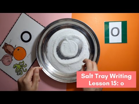 Salt Tray Writing | Lesson 15: Phonic o |  Montessori Homeschool Curriculum by Junior Scholars