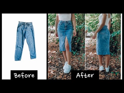 DIY - Transforma unos viejos jeans en una falda vaquera midi