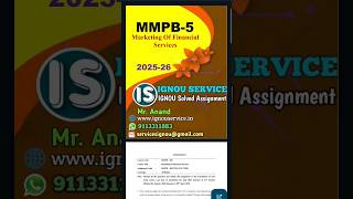 MMPB-5 Solved Assignment 2025-26 #ignou #ignouassignment #ignousolvedassignment #solvedassignment