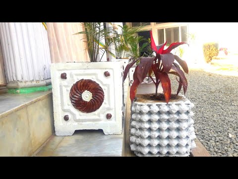 how to make beautiful cement pot at home | flower pot making at home | Simple & Easy Pot designs