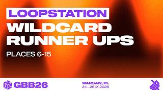 GBB26: World League LOOPSTATION Category | Wildcard RunnerUps Announcement 6th - 15th Place