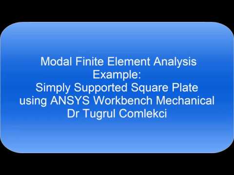 Modal finite element analysis of a square plate using ANSYS Workbench Mechanical