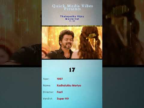 🌟 Thalapathy Vijay's Rise to Fame: Movie 11 thru 20 - Making of a Legend 🎬 #VijayJourney