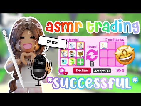 ASMR ADOPT ME TRADING! *successful* 🤩🌈 (APPLE PENCIL)