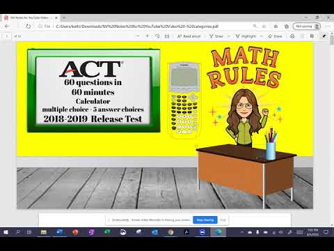 ACT 2018-2019 released test worked out
