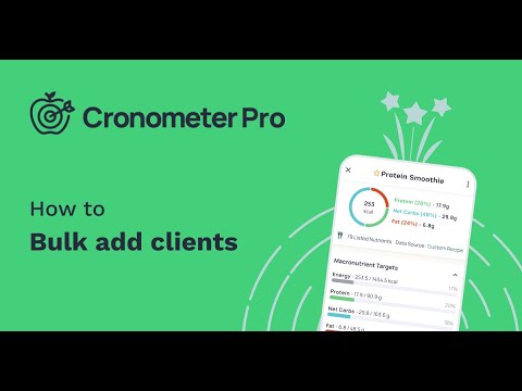 How To: Bulk Add Clients On Cronometer Pro