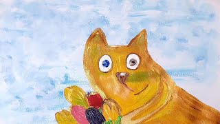 Acrilic Painting  🎨 Yellow Cat 🎨| How to Draw | Magic Paintings | Relaxing Music