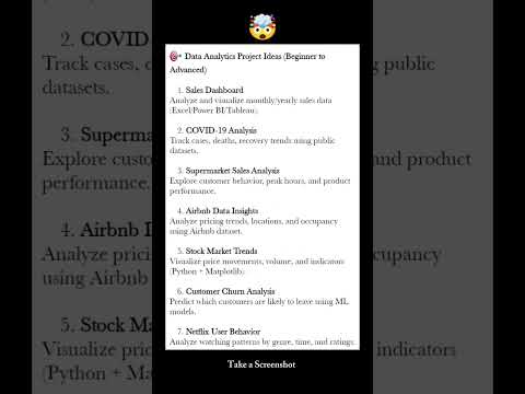 Projects Ideas 💡 #shorts #shortsfeed #beginners #explore #students #college #dataanalytics #coding