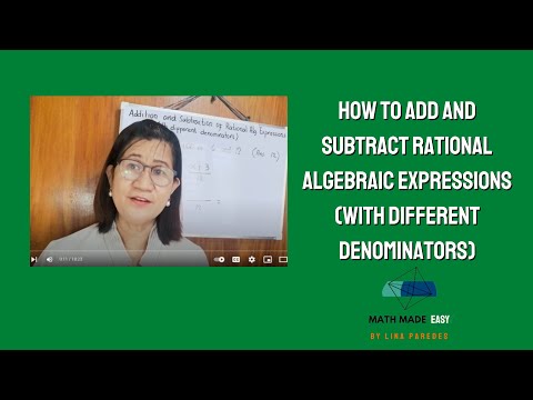 How to Add & Subtract Rational Algebraic Expressions (w/ Different Denominators) | Math Made Easy