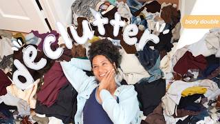 ENTIRE closet DECLUTTER for spring!🧺 detailed body double