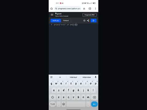 Even or odd program in 1 line in python #shorts #youtubeshorts #ytshorts #shortvideo #short #video