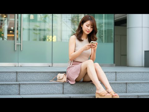 えっ無防備すぎる•••街中でスマホを触るミニスカ女子が完全にアウト