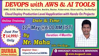 DEVOPS with AWS & AI TOOLS Online Training @ DURGASOFT