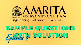 Amrita University Engineering Entrance (AEEE) Examination | Sample Questions & Solution | Episode 07