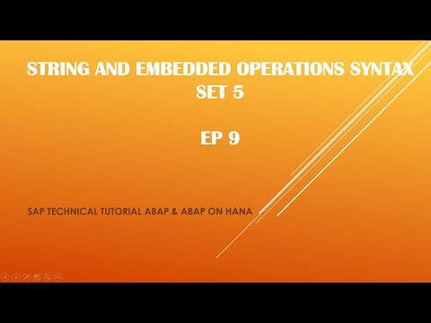 EP9: String and Embedded Operations Syntax Set 5