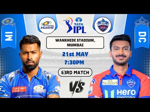 MI vs DC Today Match Prediction | Mumbai Indians vs Delhi Capitals IPL 2025 63rd Match
