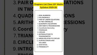 Class 10th Maths Syllabus 2025-26 #class10maths #class10th #cbse2025 #shortsfeed #class10 #cbse