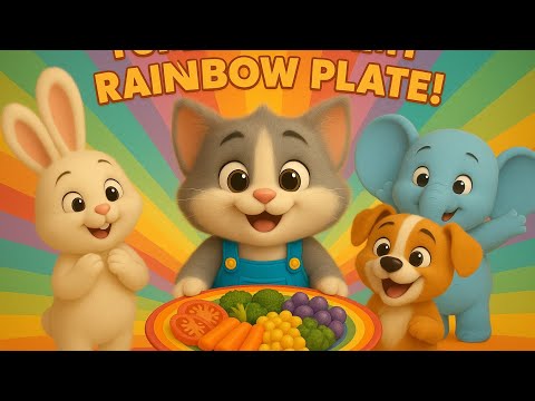 YUMMY YUMMY RAINBOW PLATE 🍎🍇🍊 Fun Colorful Food Song for Picky Eaters #healthykidsfood #healthykids