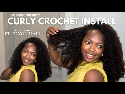💁🏾‍♀️ Beginner Crochet Hair Install | 4.5 Packs of 20” Tight Curls Eayon Hair