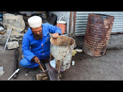Amazing wood stove making from old oil drum