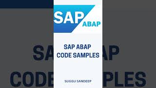 SAP ABAP Code Snippets #2023 #sap  #abap