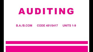 Unit 7, Verification of Capital & Liabilities, Auditing Code 481/5417,AIOU