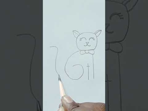 Easy cat drawing | easy drawing #artisticnatha #shorts #viral #cat #drawing #youtubeshorts #trending