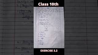 NCERT maths class 10th chapter 3 Pair of Linear equations in two variables Exercise 3.2 solution ✨🌟