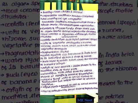 Reproduction in organisms.Neet Notes. Part_1.#mkneet #neet2022 #Neet #neetbiology
