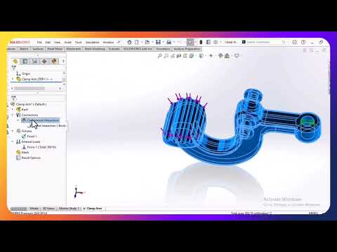 Static Study Analysis of Clamp Arm in SOLIDWORKS | Step-by-Step Tutorial