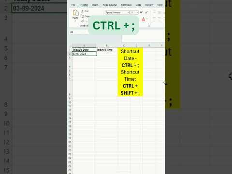 How to Add Today’s Date & Time In Excel #excel #canada #exceltutorial  #shorts #indonesia #india