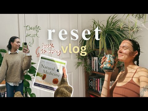 ☀️🧖🏻‍♀️📖reset vlog | book shopping, thrift haul, self-care