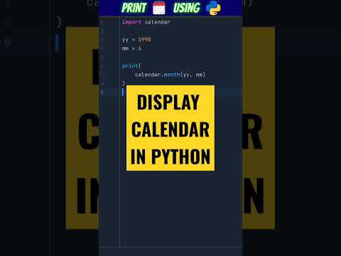 😳 DISPLAY CALENDAR IN PYTHON! 🤩 #shorts #python #pythonshorts #pythonprogramming
