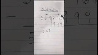 Awesome Subtraction Shortcut #maths #mathsshorts #mathshort #math #shorts #short #subtractiontricks