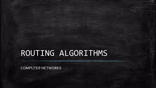 routing algorithms in computer networks