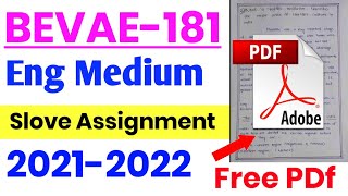 BEVAE 181 (ENGLISH) ENVIRONMENTAL STUDIES  IGNOU SOLVED ASSIGNMENT 2021-2022 || IGNOU ASSIGNMENT