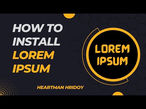 how to install lorem ipsum extension / Heartman Hridoy