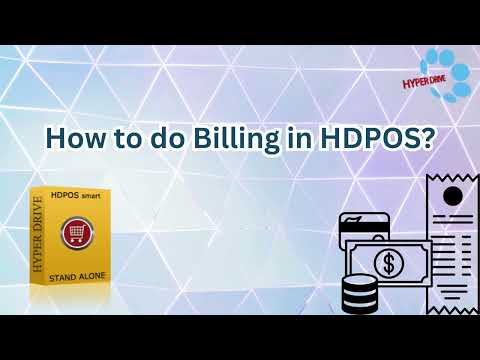 How to do Billing in HDPOS